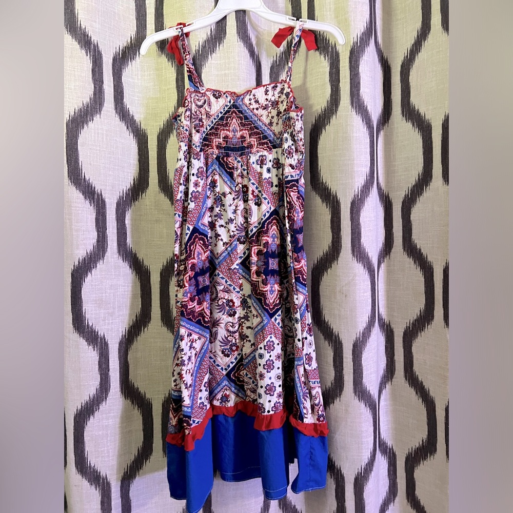 GIRLS RED WHITE AND BLUE VINTAGE DRESS SIZE 16